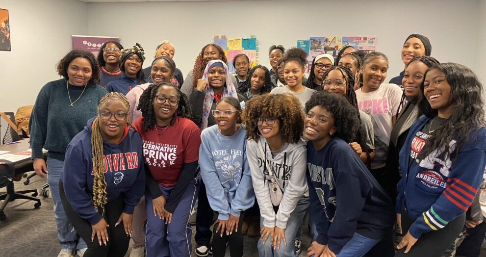 Howard University students volunteered in Milwaukee during their spring break. (Picture by PEARLS for Teen Girls)