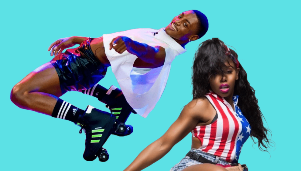 (L-R) Professional skaters Laron Best and Msss Kamille. (Picture created by Carvd N Stone)