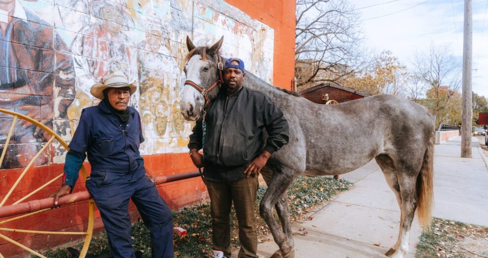Issac Steele and Kevin Nichols of The Buffalo Soldiers and Black Cowboys Association. (Picture by Kevin Kazibwe)