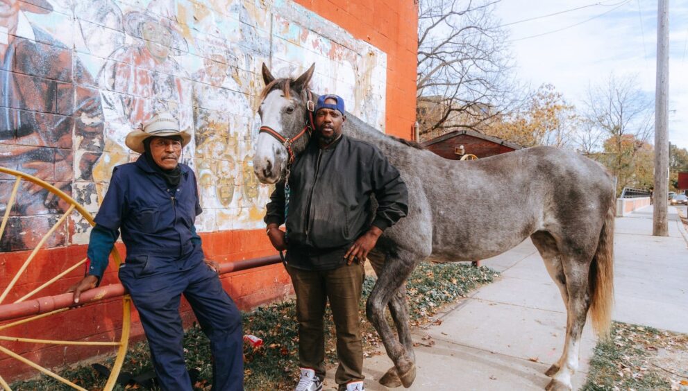Issac Steele and Kevin Nichols of The Buffalo Soldiers and Black Cowboys Association. (Picture by Kevin Kazibwe)